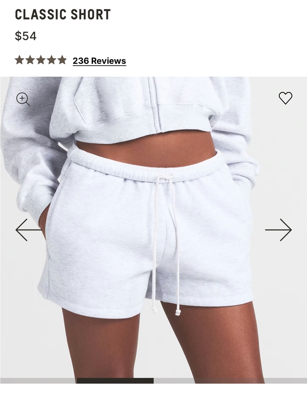 SKIMS Classic Cotton Fleece Short - Picture 3 of 5